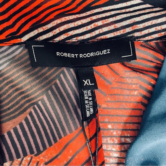 Robert Rodriguez Women's Faux Wrap Shirt Mini Dress Geometric Multicolor XL - Picture 9 of 15